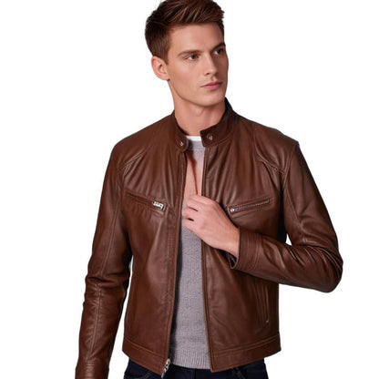 Men's Leather Jacket, Stylish and Durable Outerwear