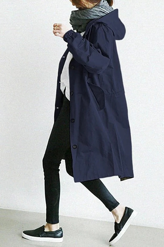 Hooded Waterproof Trench Coat