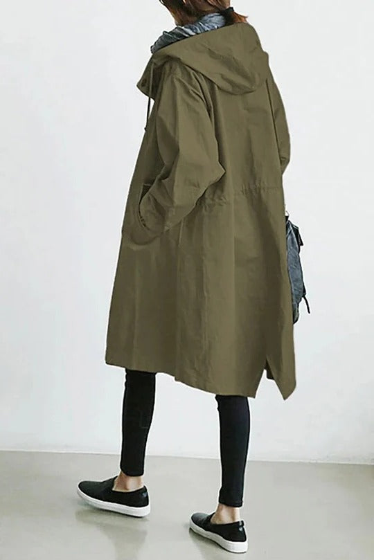 Hooded Waterproof Trench Coat