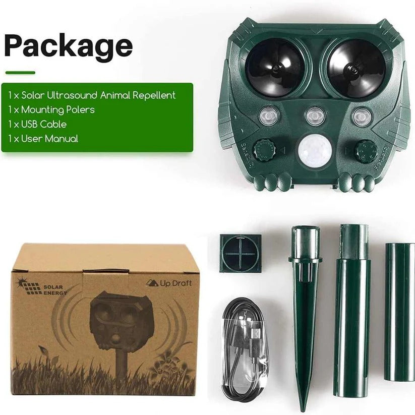 Ultrasonic Cat Repellent, Noise and Sonar Deterrent for Cats, Foxes, Rats, Squirrels, Dogs