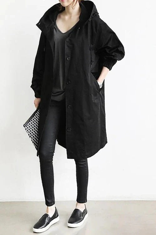Hooded Waterproof Trench Coat