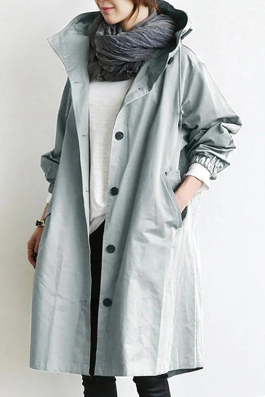 Hooded Waterproof Trench Coat