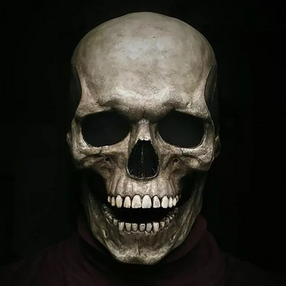 Realistic Full Head Skull Mask, Movable Jaw Human Skeleton Mask for Halloween Party