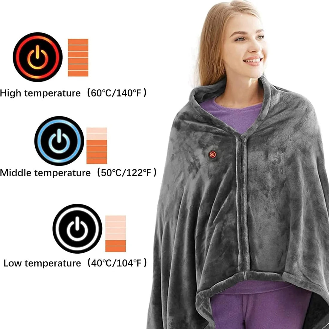 Heated Portable Shawl for Warmth and Comfort