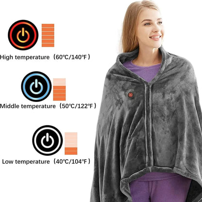 Heated Portable Shawl for Warmth and Comfort