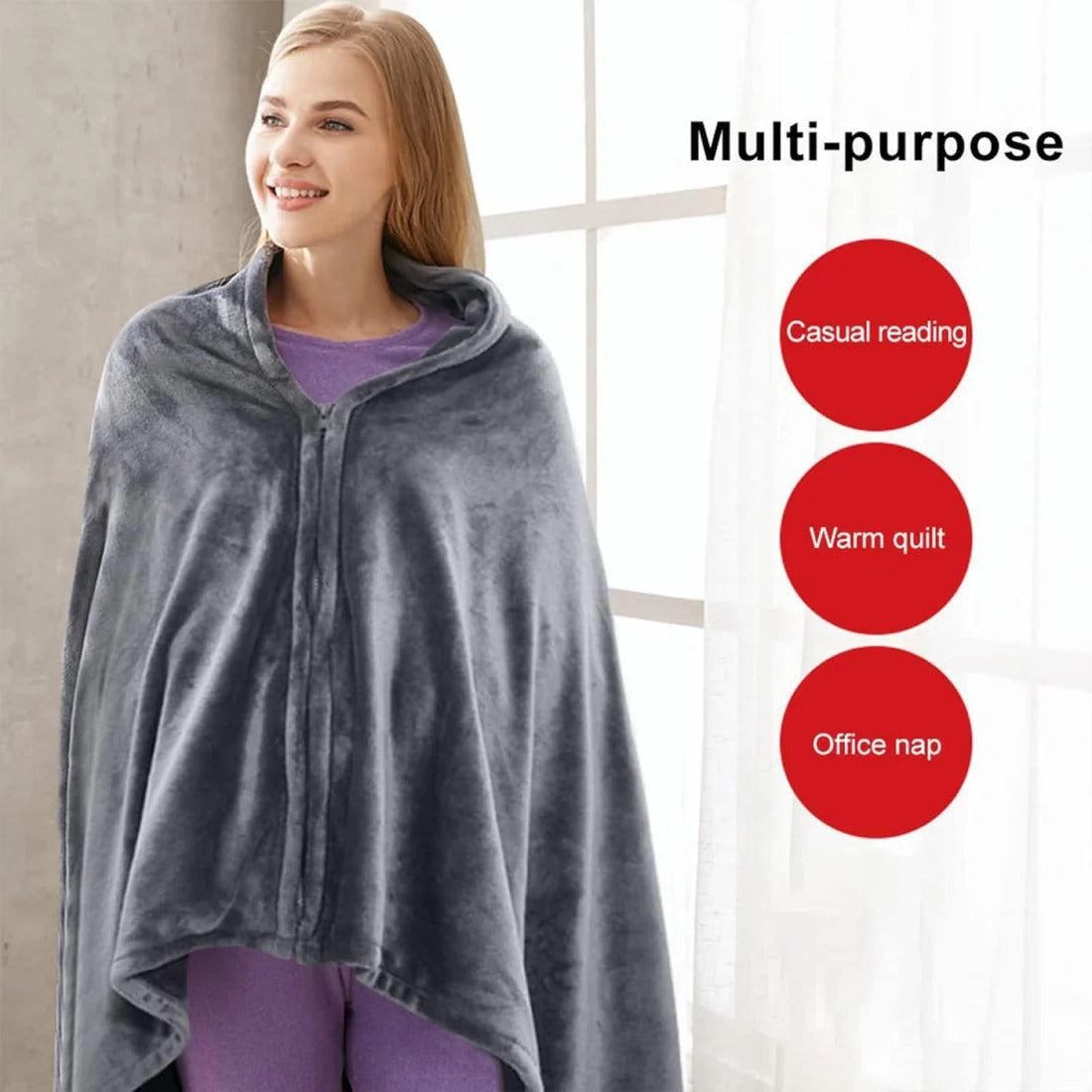 Heated Portable Shawl for Warmth and Comfort