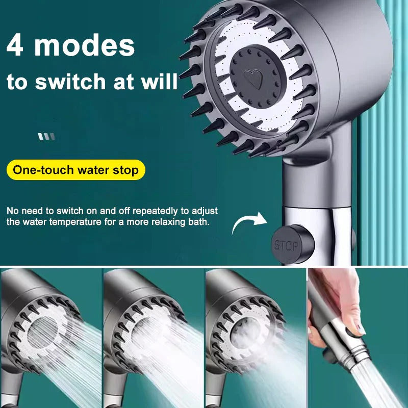 High Pressure Showerhead with Adjustable Spray Settings