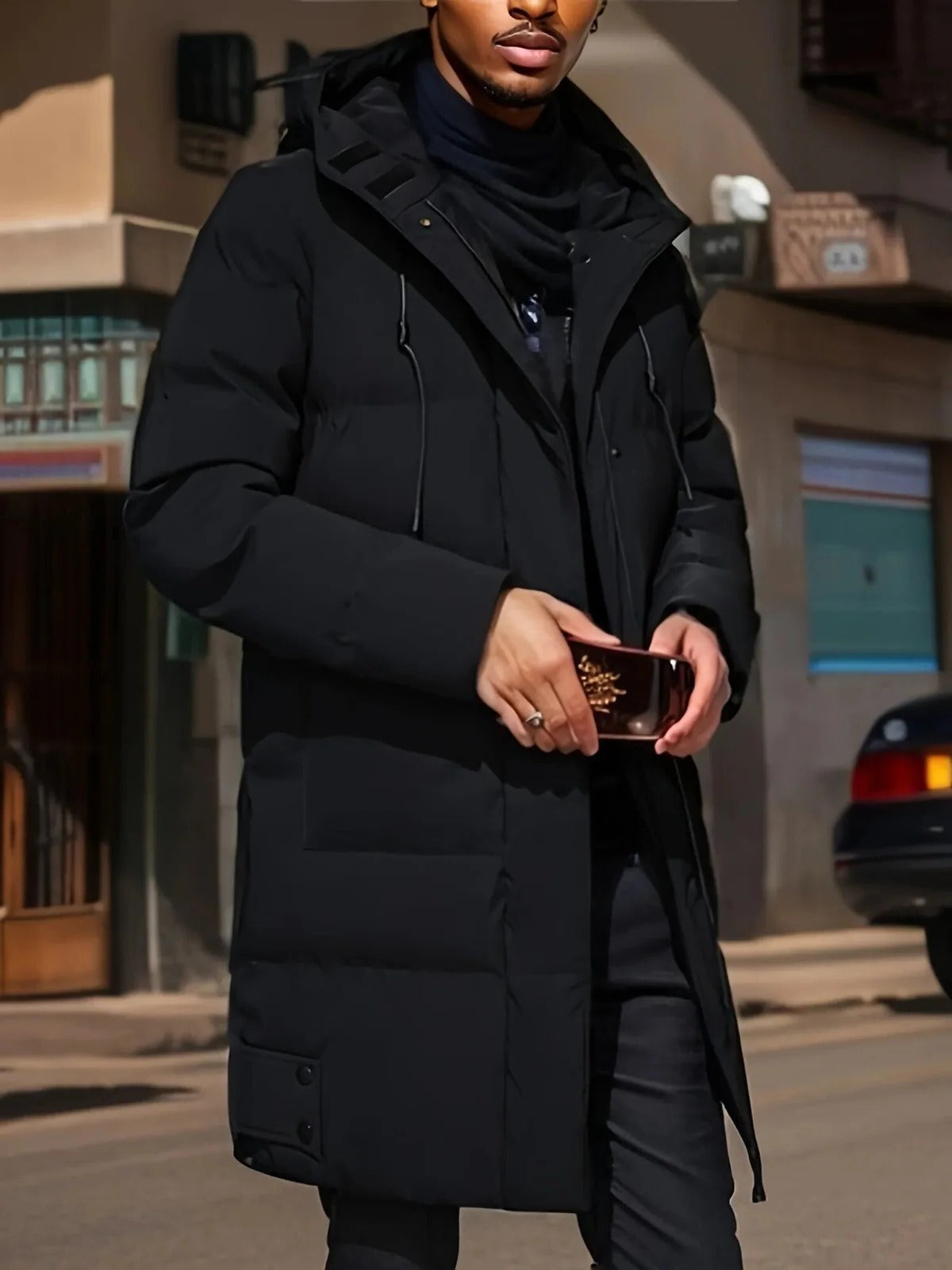 Waterproof Long Winter Jacket for Men, Warm Insulation