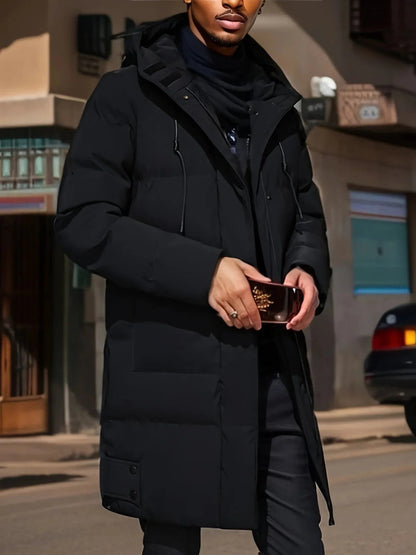 Waterproof Long Winter Jacket for Men, Warm Insulation