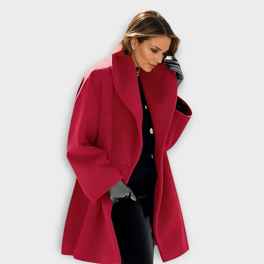 Windproof Wool Coat for Women, Luxurious Design