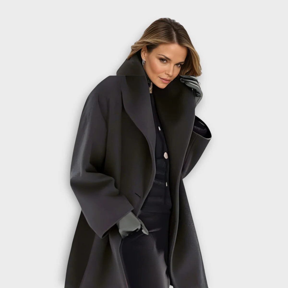Windproof Wool Coat for Women, Luxurious Design