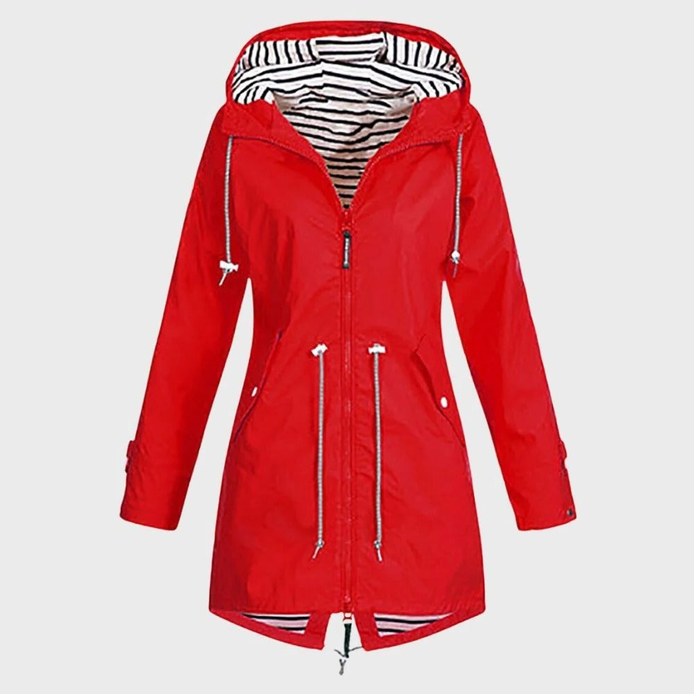 Long Rain Jacket for Women, Waterproof and Lightweight Design