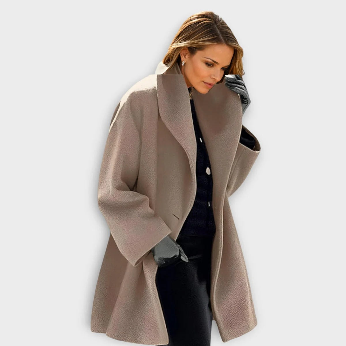Windproof Wool Coat for Women, Luxurious Design