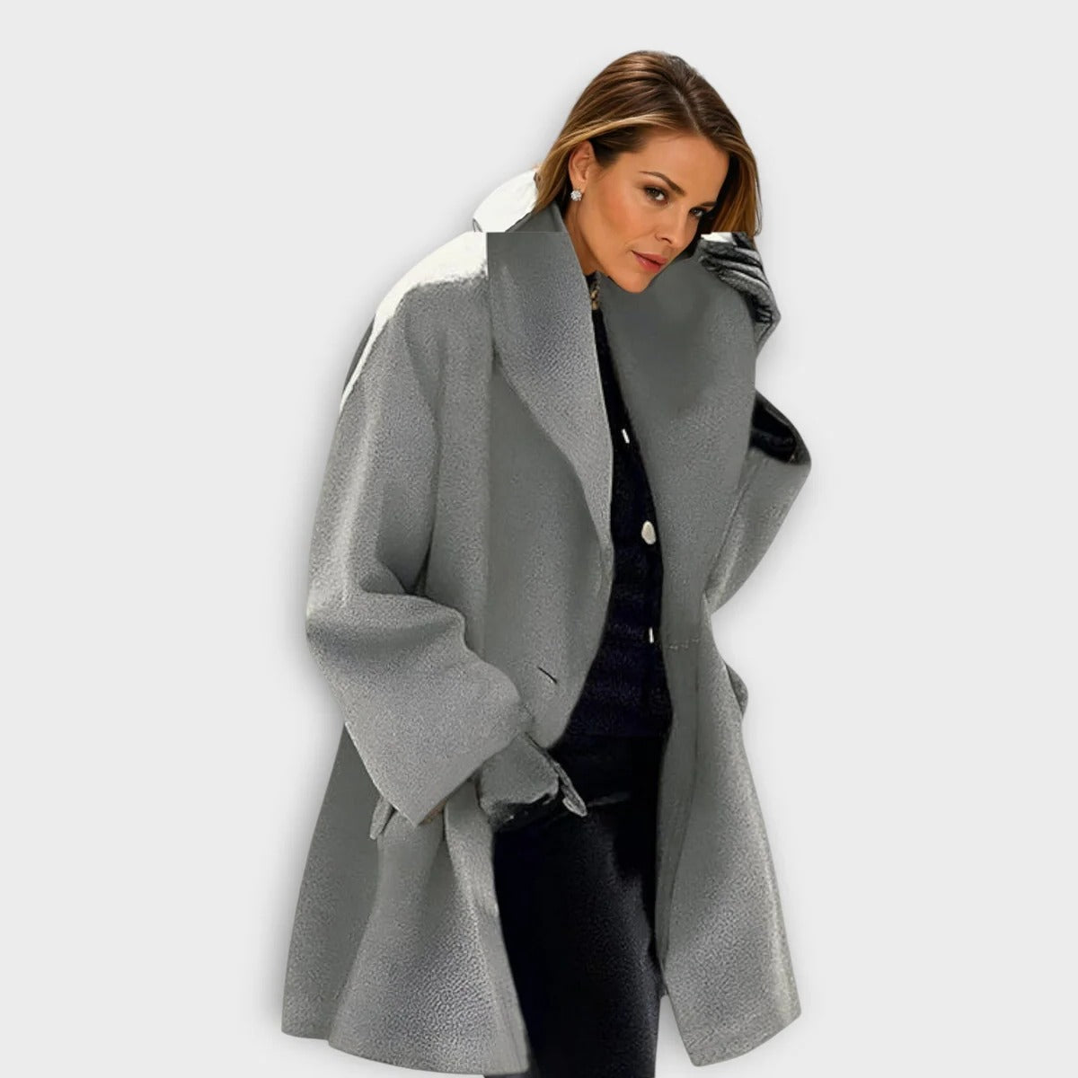 Windproof Wool Coat for Women, Luxurious Design
