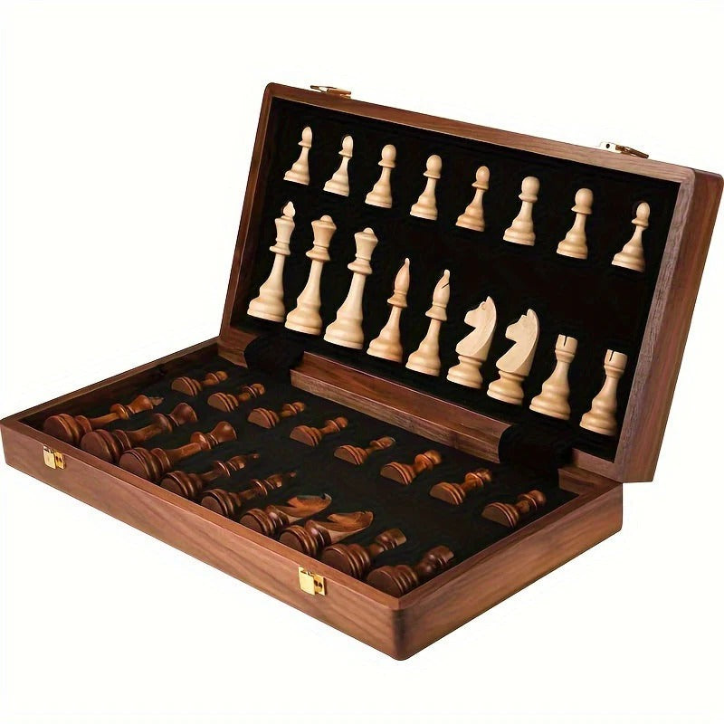 Wooden Chess Set with Classic Design and Sturdy Board