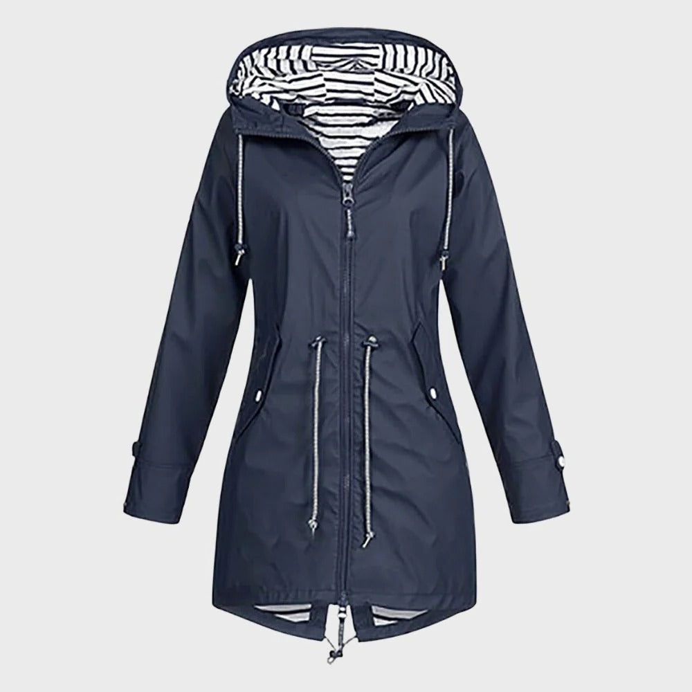 Long Rain Jacket for Women, Waterproof and Lightweight Design