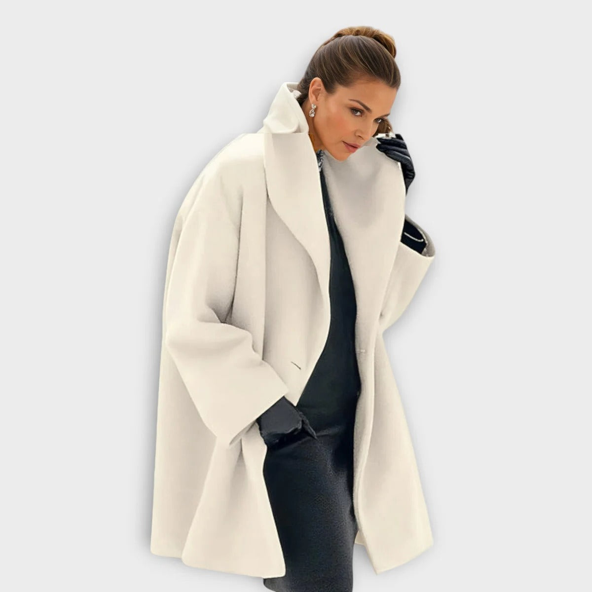 Windproof Wool Coat for Women, Luxurious Design
