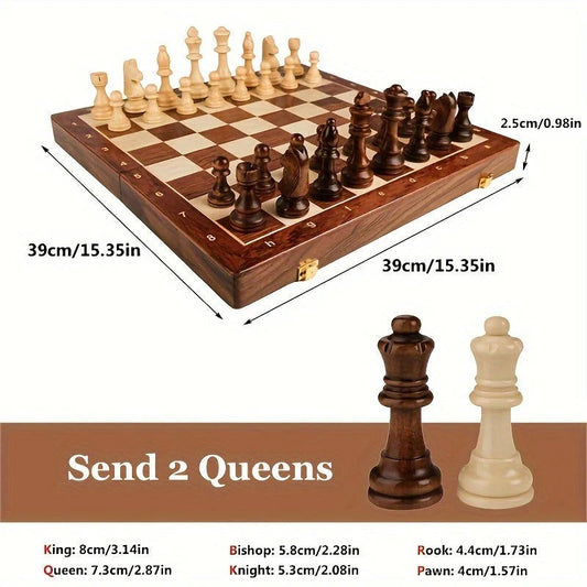 Wooden Chess Set with Classic Design and Sturdy Board