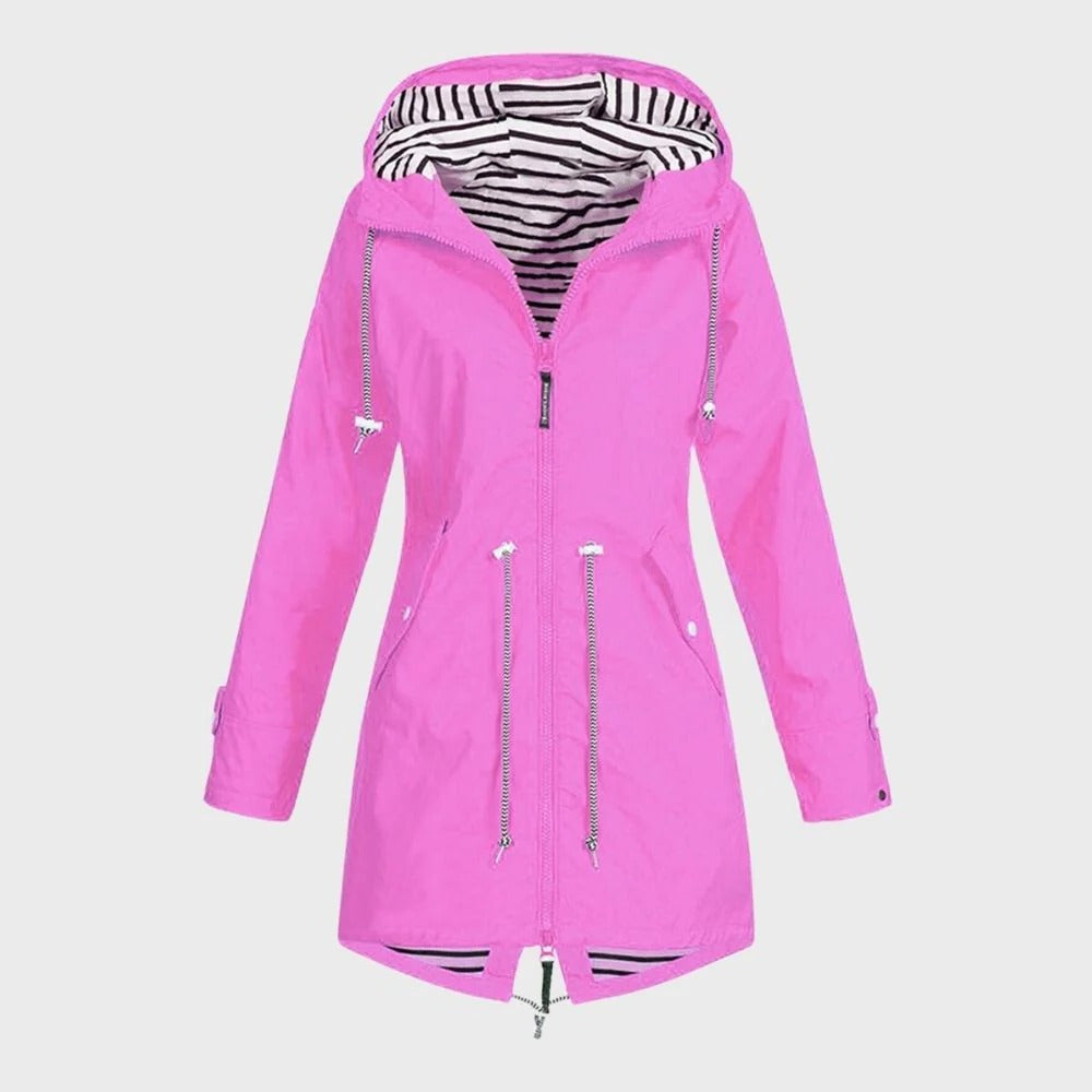 Long Rain Jacket for Women, Waterproof and Lightweight Design