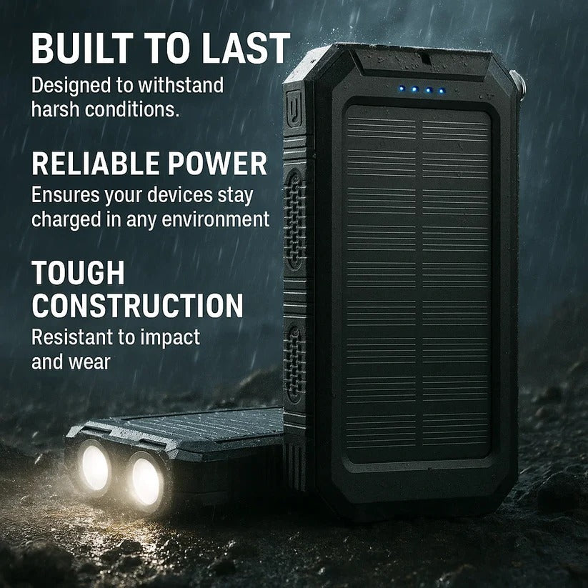 500000mAh Waterproof Solar Charger Power Bank, External Battery
