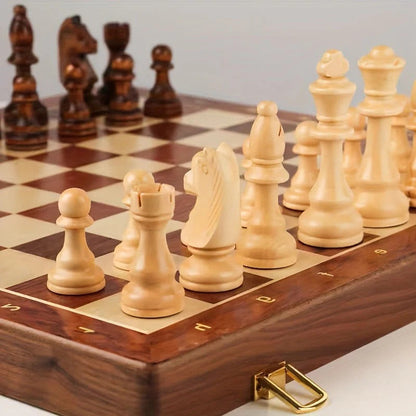 Wooden Chess Set with Classic Design and Sturdy Board