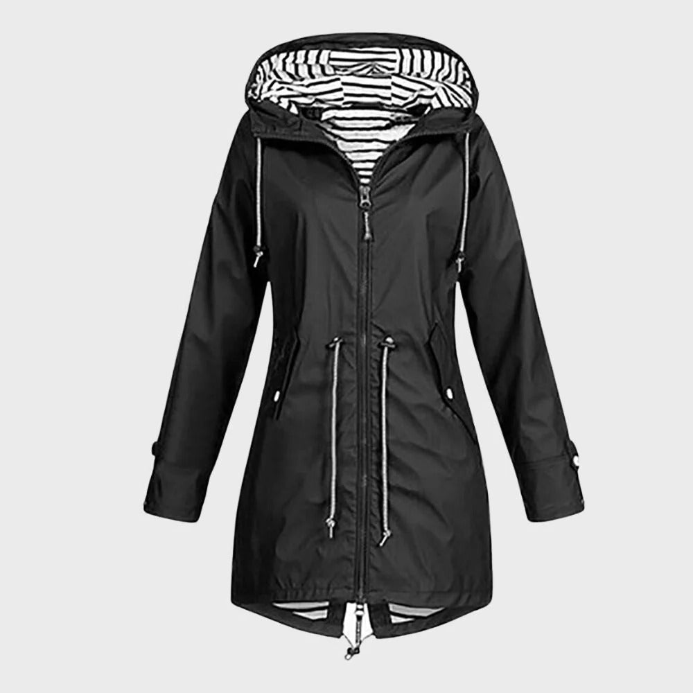 Long Rain Jacket for Women, Waterproof and Lightweight Design