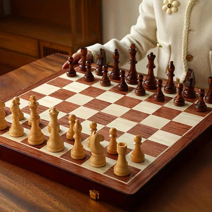 Wooden Chess Set with Classic Design and Sturdy Board