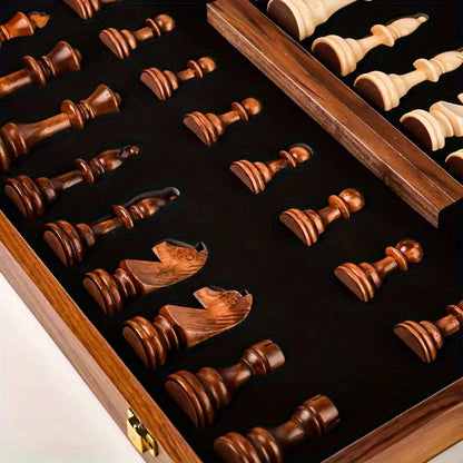 Wooden Chess Set with Classic Design and Sturdy Board