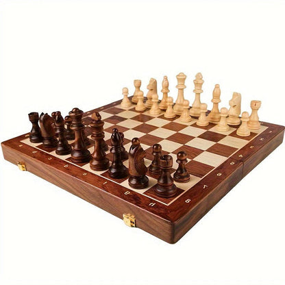 Wooden Chess Set with Classic Design and Sturdy Board