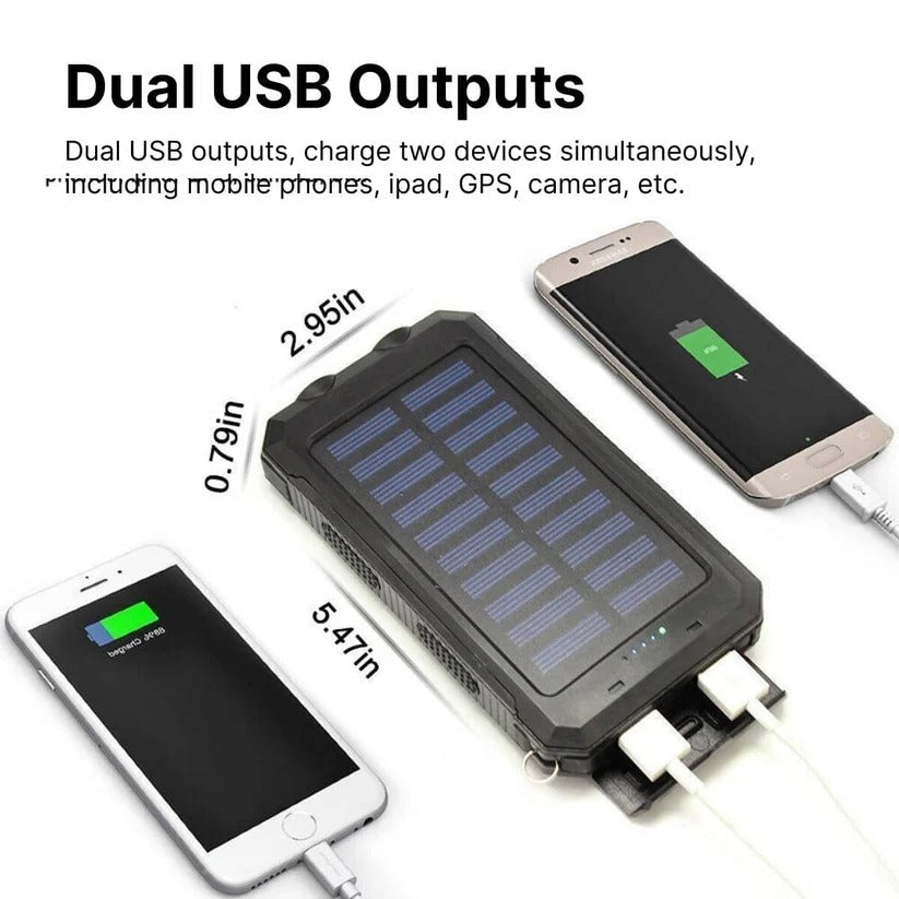 500000mAh Waterproof Solar Charger Power Bank, External Battery