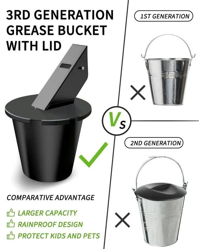 Grill Grease Collector, Upgraded Design for Easy Cleaning