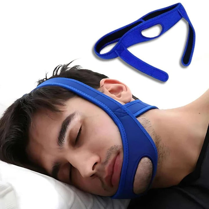 Full Head Chin Strap for Snoring and Sleep Apnea Support, Comfortable Night Use