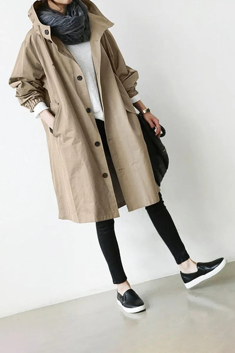 Waterproof Hooded Trench Coat