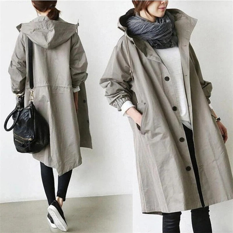 Waterproof Hooded Trench Coat