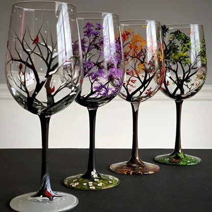 Hand Painted Wine Glass