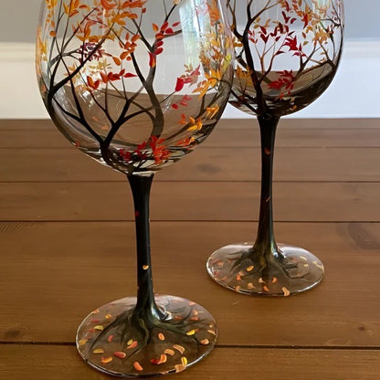 Hand Painted Wine Glass