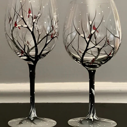 Hand Painted Wine Glass
