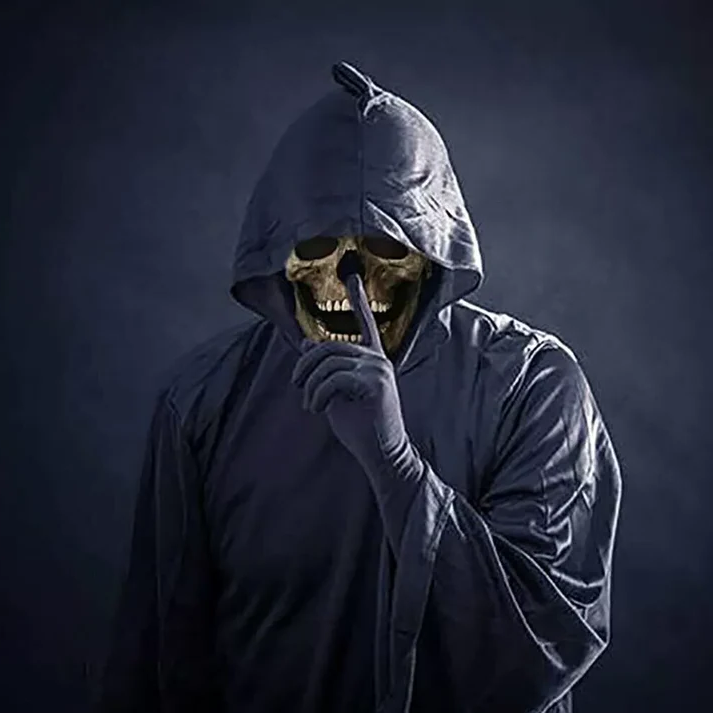 Realistic Full Head Skull Mask, Movable Jaw Human Skeleton Mask for Halloween Party