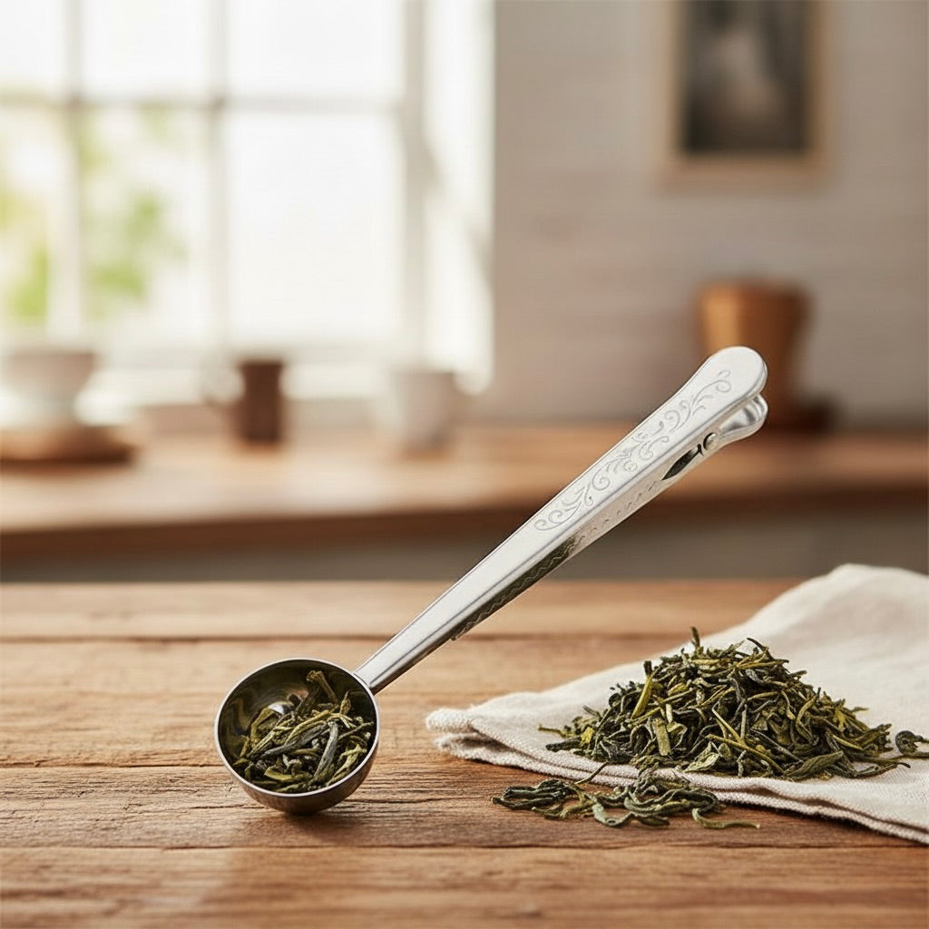2-in-1 Tea Scoop for Measuring and Sealing Tea