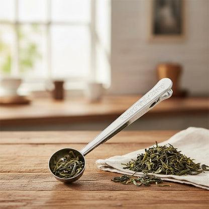 2-in-1 Tea Scoop for Measuring and Sealing Tea
