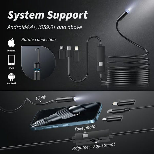 Portable Inspection Camera, Phone Compatible ZoomWand