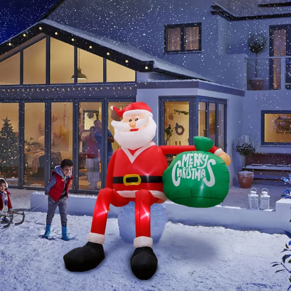 8FT LED Climbing Santa Inflatable, Premium Outdoor Christmas Decoration