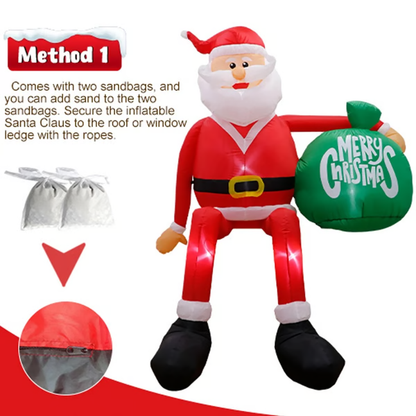 8FT LED Climbing Santa Inflatable, Premium Outdoor Christmas Decoration