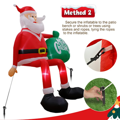 8FT LED Climbing Santa Inflatable, Premium Outdoor Christmas Decoration