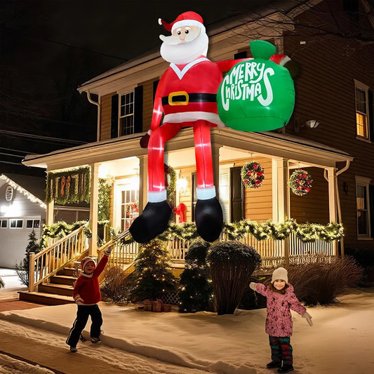 8FT LED Climbing Santa Inflatable, Premium Outdoor Christmas Decoration