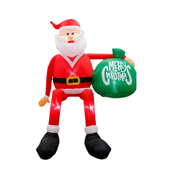 8FT LED Climbing Santa Inflatable, Premium Outdoor Christmas Decoration