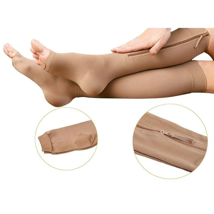 Compression Socks, Zippered Support Stockings 20-30 mmHg