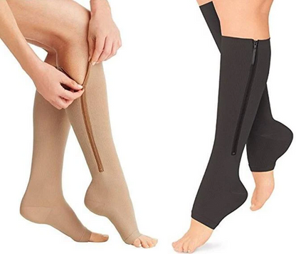 Compression Socks, Zippered Support Stockings 20-30 mmHg