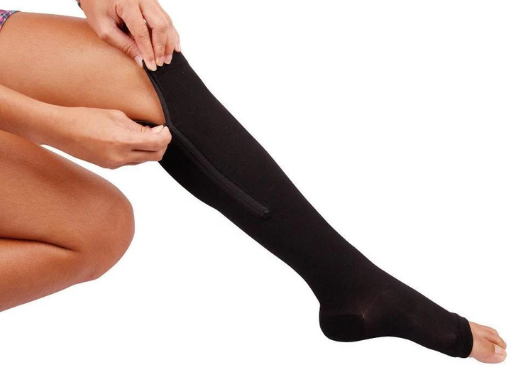 Compression Socks, Zippered Support Stockings 20-30 mmHg