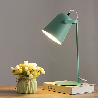 Nordic Macaron Color Table Lamp with Creative Iron Bucket Design